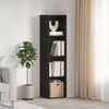 vidaXL Book Cabinet Black Oak 56.30 x 11.81 x 14.17 in Engineered Wood