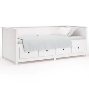 vidaXL Day Bed White Solid pine wood Twin Day Bed Rectangular Rustic