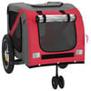vidaXL Pet Bike Trailer Red and black Oxford fabric, iron, PVC Medium