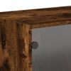 vidaXL Wall Cabinet Smoked oak Engineered wood, glass Standard