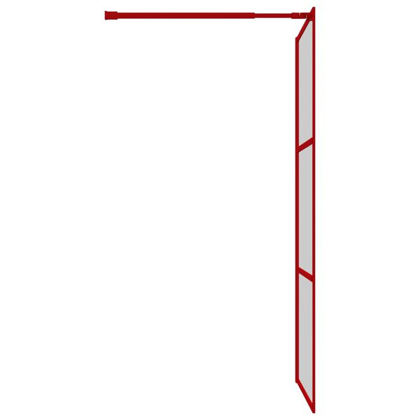 vidaXL Walk-in Shower Wall with Clear ESG Glass Red 39.4"x76.8"