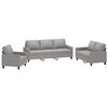 vidaXL 3 Piece Sofa Set with Cushions Light Gray Fabric