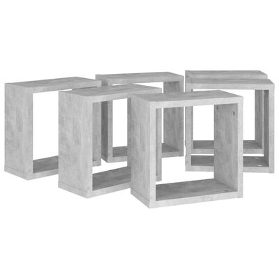 vidaXL Wall Cube Shelves 6 pcs Concrete Gray 11.8"x5.9"x11.8"