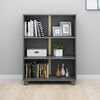 vidaXL Book Cabinet Dark grey Solid pinewood, MDF Medium Book Cabinet