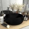 vidaXL Luxury Wash Basin Round Matt Black 15.7x5.9" Ceramic