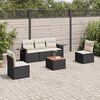 vidaXL Garden Sofa Set Black Poly Rattan 6 Piece Set