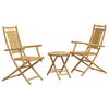 vidaXL Bistro Set Natural Bamboo Bamboo Compact Foldable Bistro Set