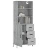 vidaXL Highboard Concrete Gray Engineered Wood, Iron Tall Highboard