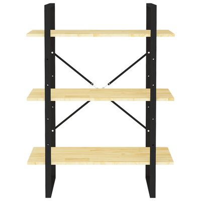 vidaXL 3-Tier Book Cabinet 31.5"x11.8"x41.3" Solid Pine Wood