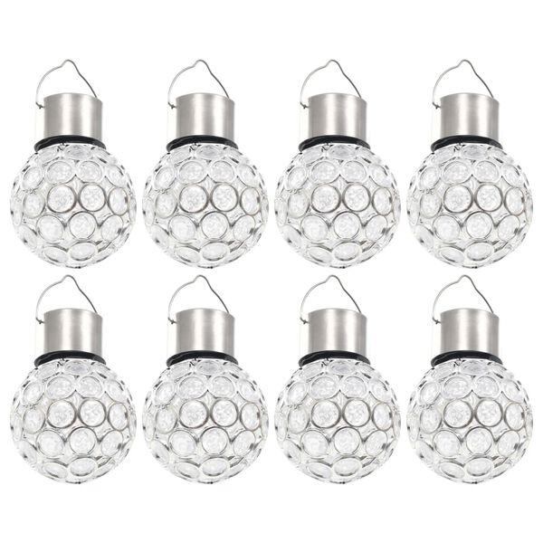vidaXL Hanging Solar Lamps 8 pcs LED Lights RGB