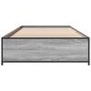 vidaXL Bed Frame Grey sonoma Engineered wood, metal, plywood Single