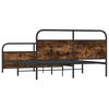 vidaXL Bed Frame Smoked oak Steel, engineered wood Super King Bed Frame