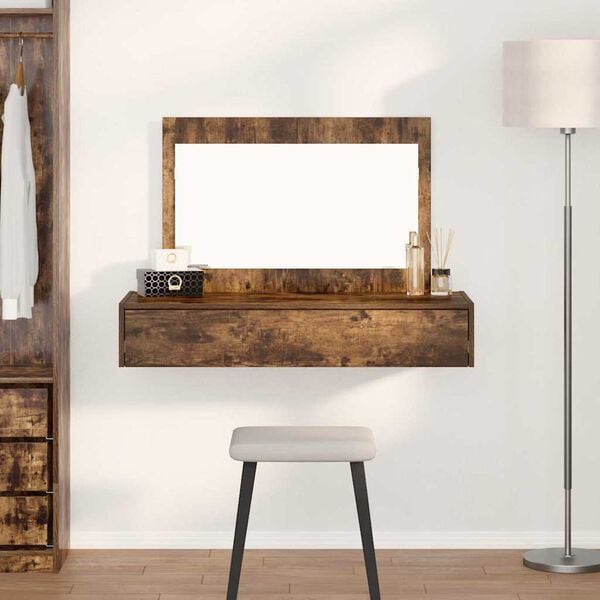 vidaXL Dressing Table Brown 39.37 x 15.75 x 27.56 in Engineered Wood