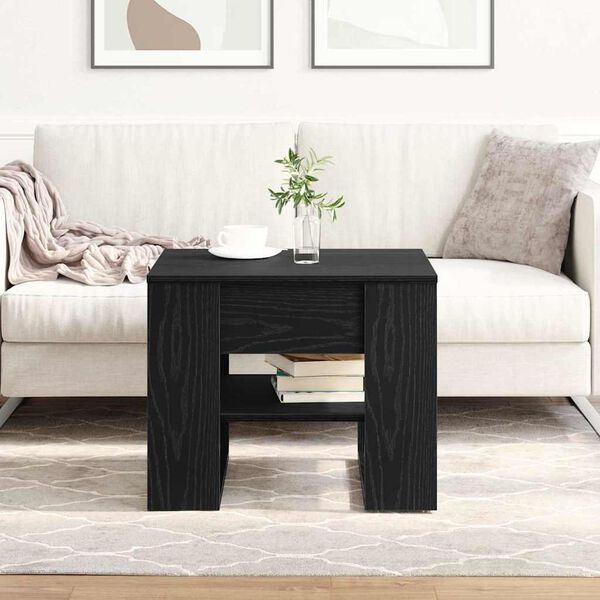 vidaXL Coffee Table Black Oak 21.85 x 21.65 x 17.72 in Engineered Wood