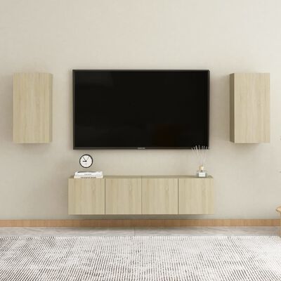 vidaXL TV Cabinets 2 pcs Sonoma Oak 12"x11.8"x23.6" Engineered Wood