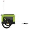 vidaXL Pet Bike Trailer Green, Black Oxford fabric, Iron, PVC Durable