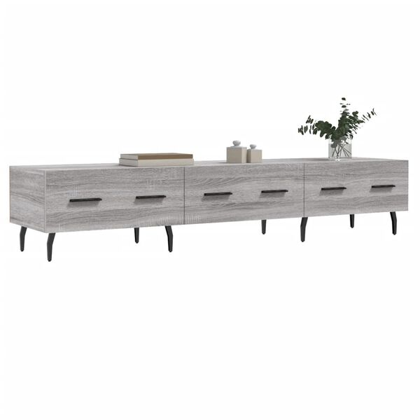 vidaXL TV Cabinet Grey Sonoma Engineered wood, iron 59.1 in TV Cabinet