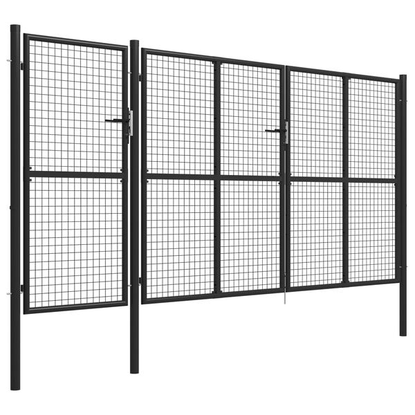 vidaXL Garden Gate Steel 157.4"x59" Anthracite