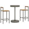 vidaXL Garden Bar Set Grey PE rattan, powder-coated steel, solid acacia wood