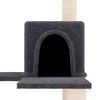 vidaXL Cat Tree Dark Grey Engineered Wood, Plush, Sisal Extra Tall