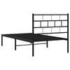 vidaXL Metal Bed Frame Black Powder-Coated Steel Twin Metal Bed Frame