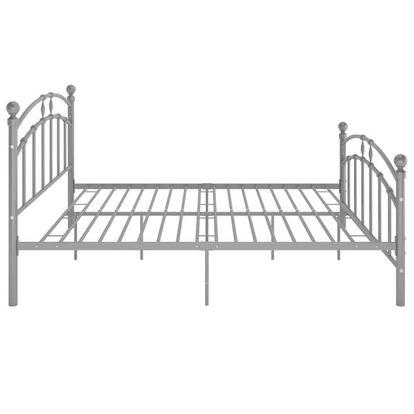 vidaXL Bed Frame Grey Powder-coated metal Full Durable Bed Frame