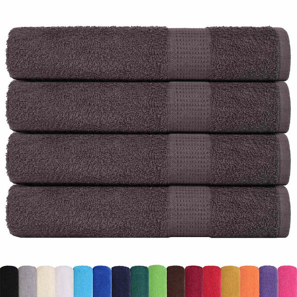 vidaXL Sauna Towel Set of 4 Anthracite 100% Cotton 31.5 x 78.7 in