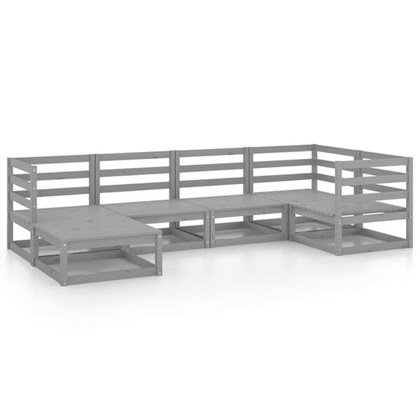 vidaXL Garden Lounge Set Grey Solid pinewood Modular Garden Lounge Set