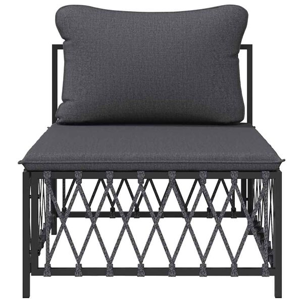 vidaXL Garden Middle Sofa Anthracite