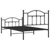 vidaXL Bed Frame Black Powder-coated steel Twin Bed Frame Rectangular