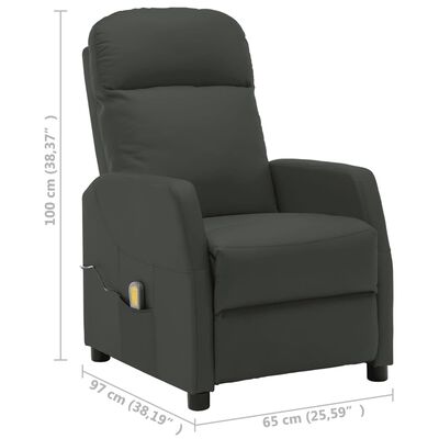 vidaXL Massage Reclining Chair Anthracite Faux Leather