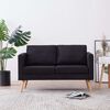 vidaXL Sofa Black Polyester, Wood 2-Seater Removable Covers Sofa