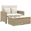 vidaXL Patio Sofa Beige Poly Rattan 2-Seater Convertible Patio Sofa