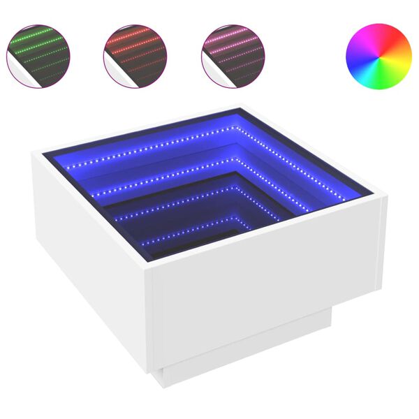 vidaXL Coffee Table White Engineered wood, glass Medium Mirror