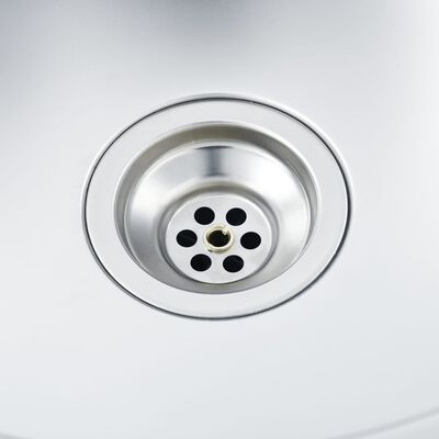 vidaXL Kitchen Sink with Double Sinks Silver 47.2"x23.6"x6.1" Stainless Steel