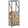 vidaXL Firewood Rack Black 13.4x9.8x39.4" Cold-rolled steel