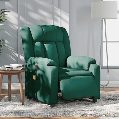 Teal green recliner chair placed in a living room setting