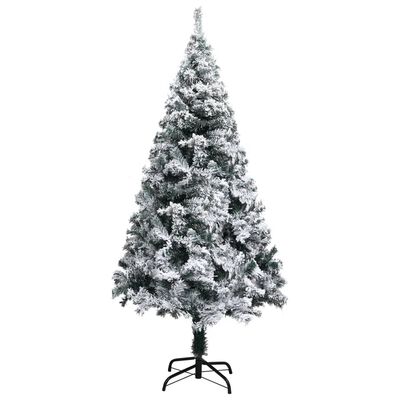 vidaXL Artificial Christmas Tree with Flocked Snow Green 47.2" PVC