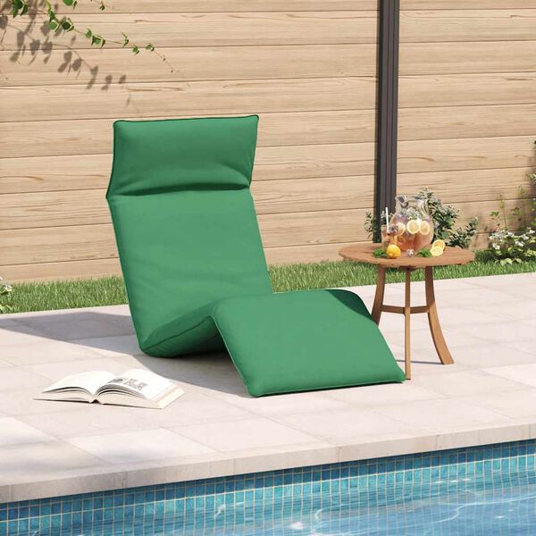 vidaXL Folding Sun lounger Green 68.9x21.3x3.3" Oxford Fabric