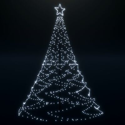 vidaXL Christmas Tree with Metal Post 1400 LEDs Cold White 16 ft