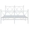 vidaXL Bed Frame White Steel Standard Double Bed Frame Rectangular