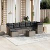 vidaXL Garden Sofa Set Light Grey Poly Rattan Large Removable Covers