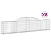 vidaXL Gabion Basket Set of 8 Silver Galvanized Iron