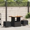 vidaXL Garden Dining Set Black Poly rattan