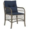 vidaXL Bistro Set Grey and navy blue PE Rattan and Steel 3 Piece