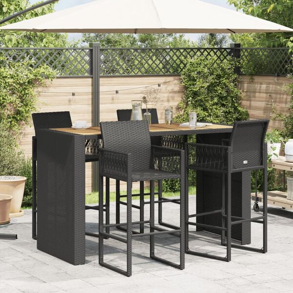 vidaXL Garden Bar Table Black