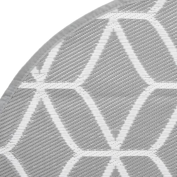 vidaXL Outdoor Carpet Grey Polypropylene Ø63.0 in Reversible Area Rug