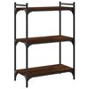 vidaXL Bookcase Brown oak Engineered wood, metal Medium Adjustable Feet