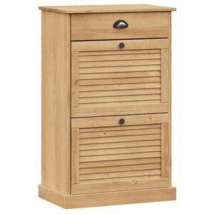 vidaXL Shoe Cabinet Honey Solid pine wood, engineered wood, metal Medium