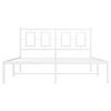 vidaXL Bed Frame White Powder-Coated Steel Full Bed Frame Rectangular